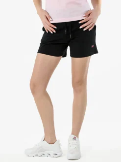 Norway Shorts donna sportivi in cotone con coulisse e logo - nero