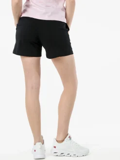Norway Shorts donna sportivi in cotone con coulisse e logo - nero