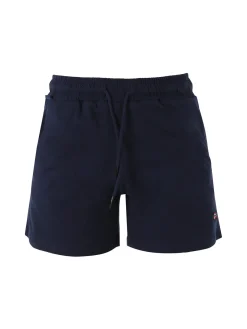Norway Shorts donna sportivi in cotone con coulisse e logo - blu scuro