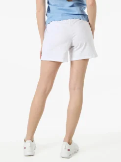 Norway Shorts donna sportivi in cotone con coulisse e logo - bianco