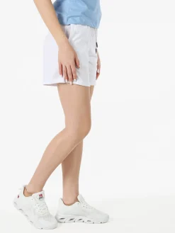 Norway Shorts donna sportivi in cotone con coulisse e logo - bianco