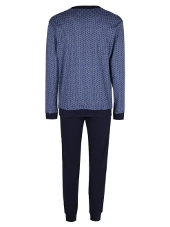 Nottingham Pigiama lungo da uomo in cotone interlock