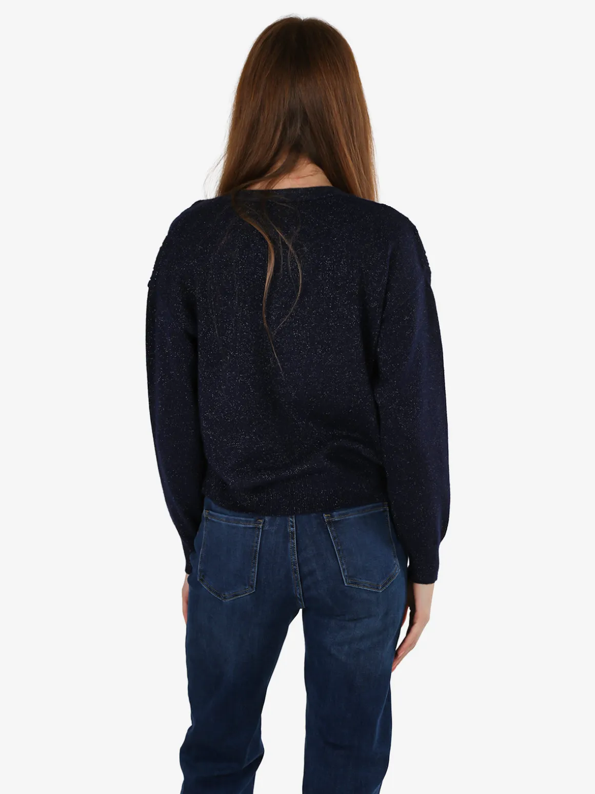 Nova Cardigan donna a trama intrecciata - blu scuro