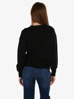 Nova Cardigan donna a trama intrecciata - nero