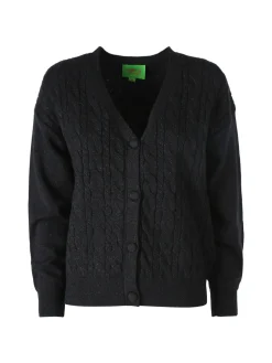 Nova Cardigan donna a trama intrecciata - nero