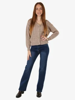 Nova Cardigan donna a trama intrecciata - sabbia