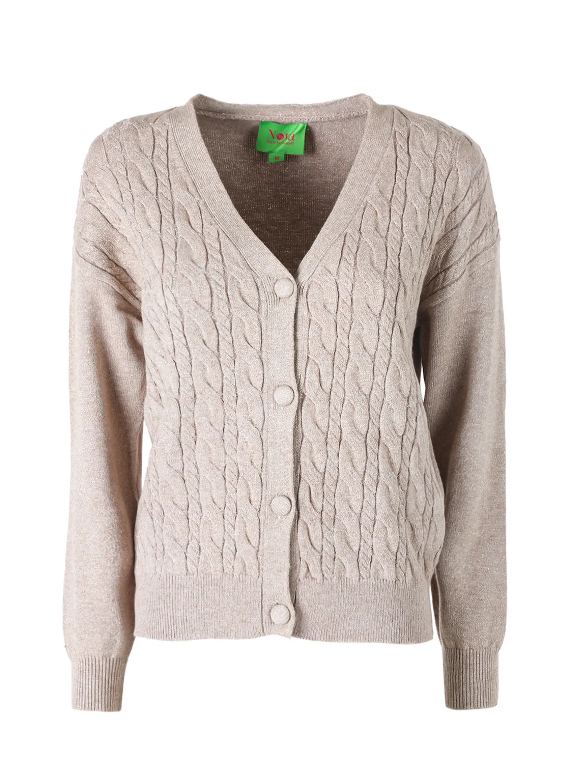 Nova Cardigan donna a trama intrecciata - sabbia