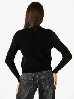 Nova Maglione girocollo da donna lurex - nero