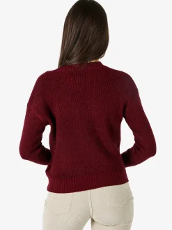 Nova Maglione girocollo da donna lurex - bordeaux