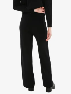 Nova Pantaloni donna in maglia a vita alta - nero
