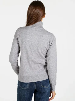 Nova Pullover dolcevita da donna con strass - grigio