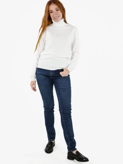 Nova Pullover dolcevita donna con paillettes - bianco