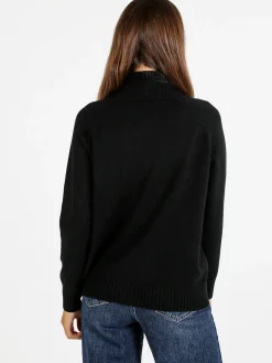 Nova Pullover donna con collo alto - nero