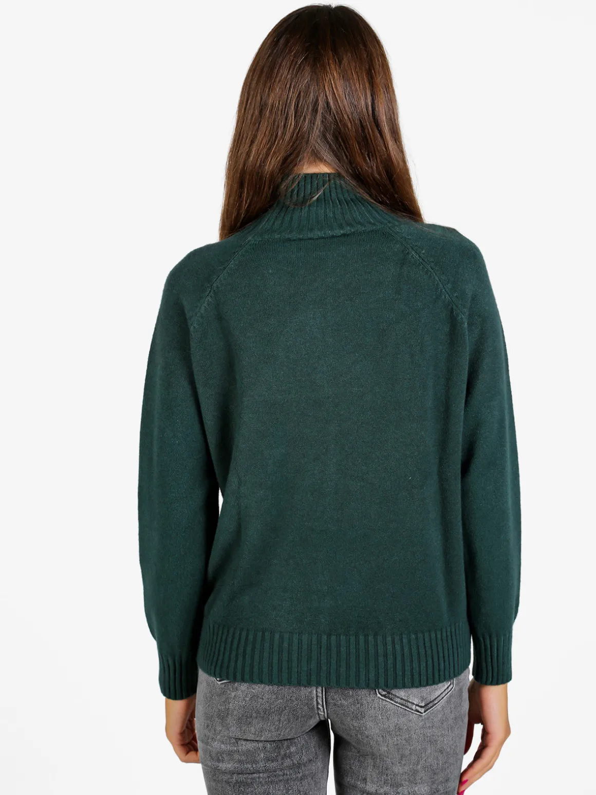 Nova Pullover donna con collo alto - verde