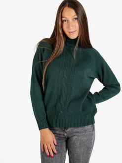 Nova Pullover donna con collo alto - verde