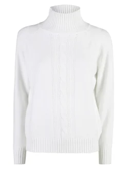 Nova Pullover donna con collo alto - bianco