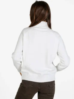 Nova Pullover donna con collo alto - bianco