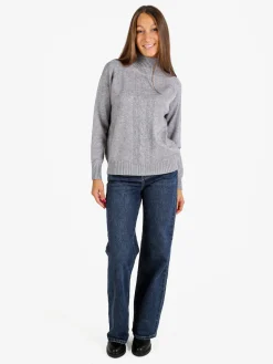 Nova Pullover donna con collo alto - grigio