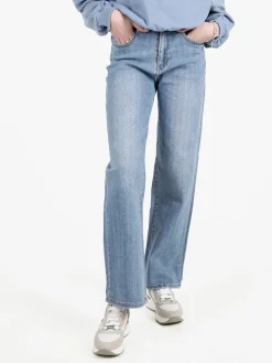 Nove&Nove Jeans donna a gamba dritta con strass