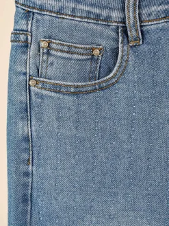 Nove&Nove Jeans donna a gamba dritta con strass