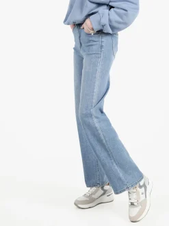 Nove&Nove Jeans donna a gamba dritta con strass