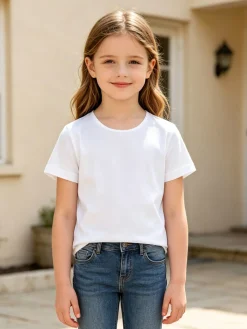 Ntg T-shirt intima da bambina in cotone interlock