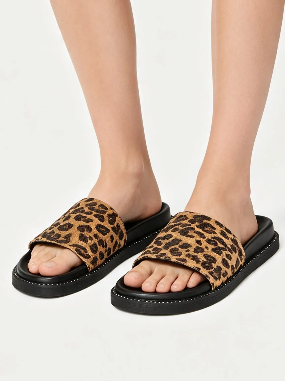 Olivia Ciabatte donna con fascia larga animalier - multicolore