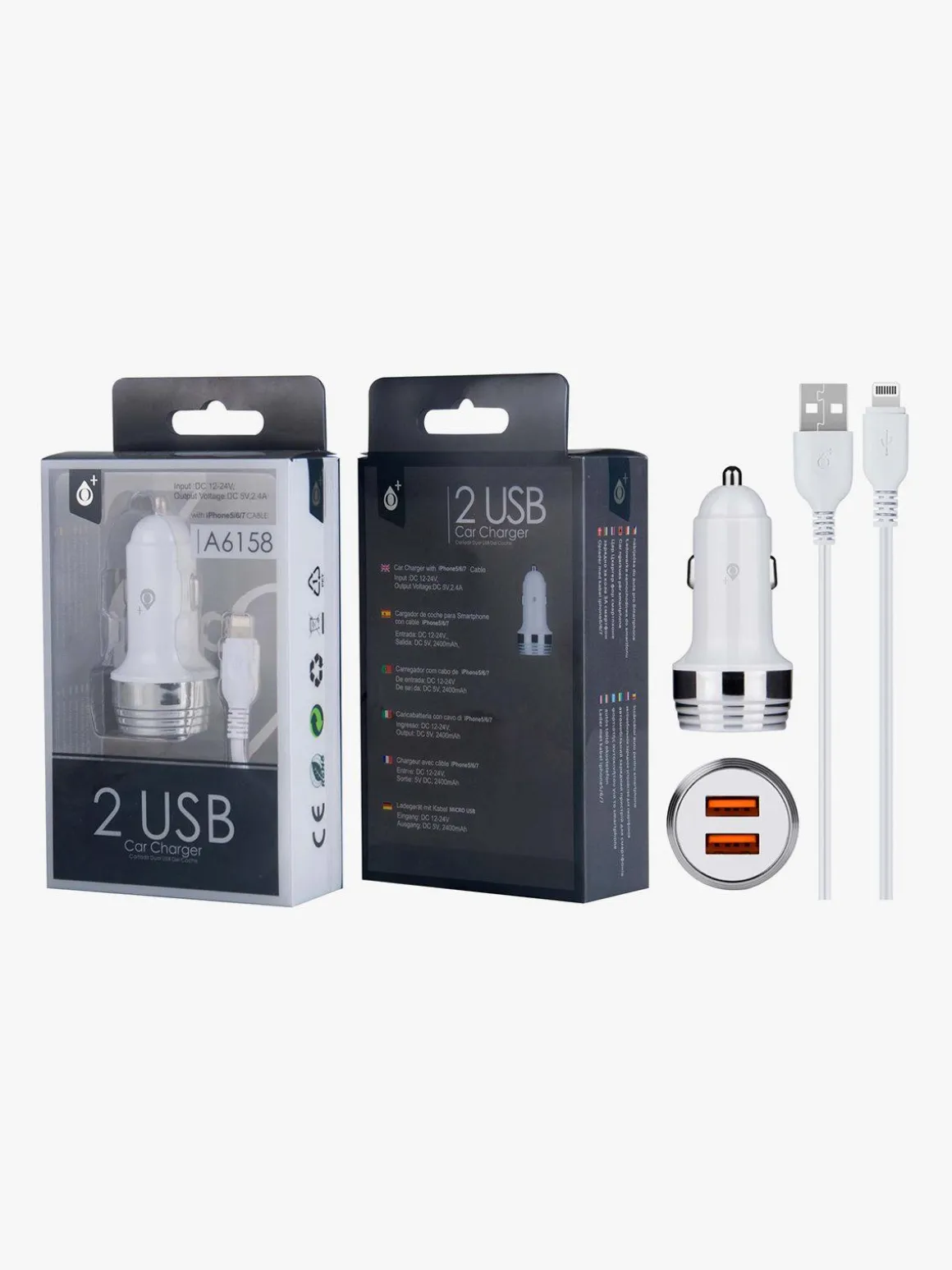 Oneplus Caricabatterie auto con cavo iphone