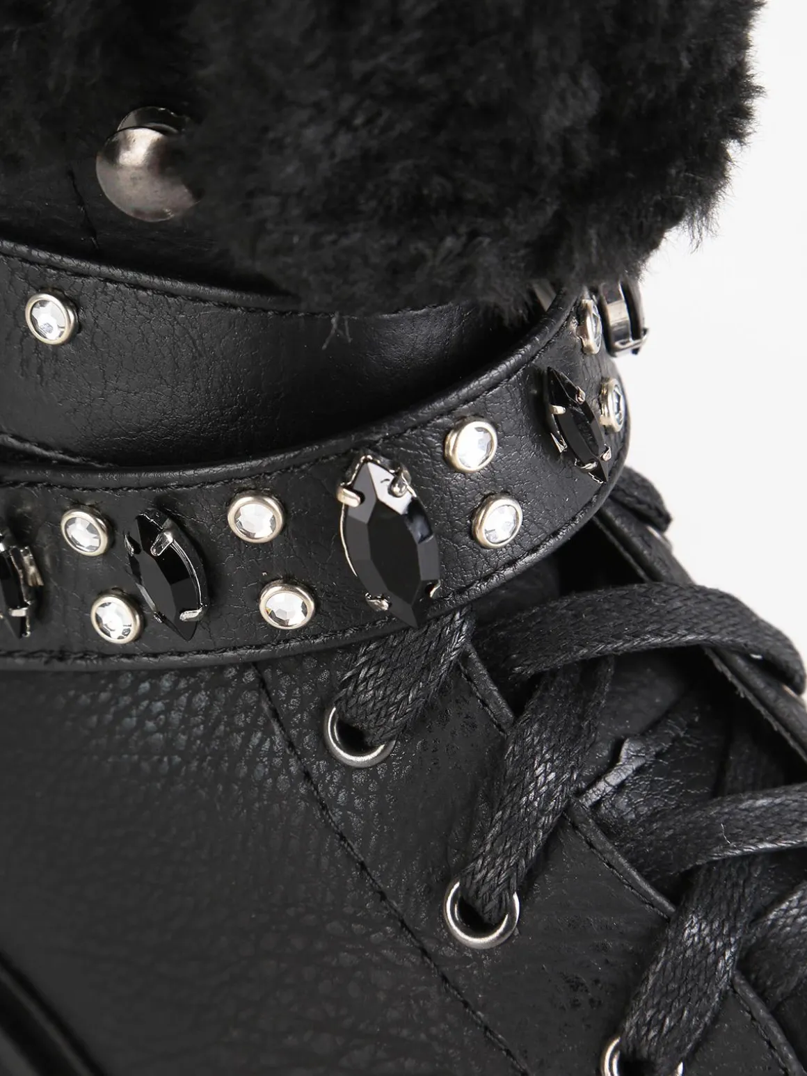 Onyx Stivaletti stringati con strass