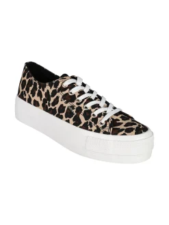 Original Marines Sneakers donna in tela animalier con platform