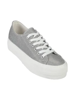 Original Marines Sneakers donna in tela brillantinata con platform