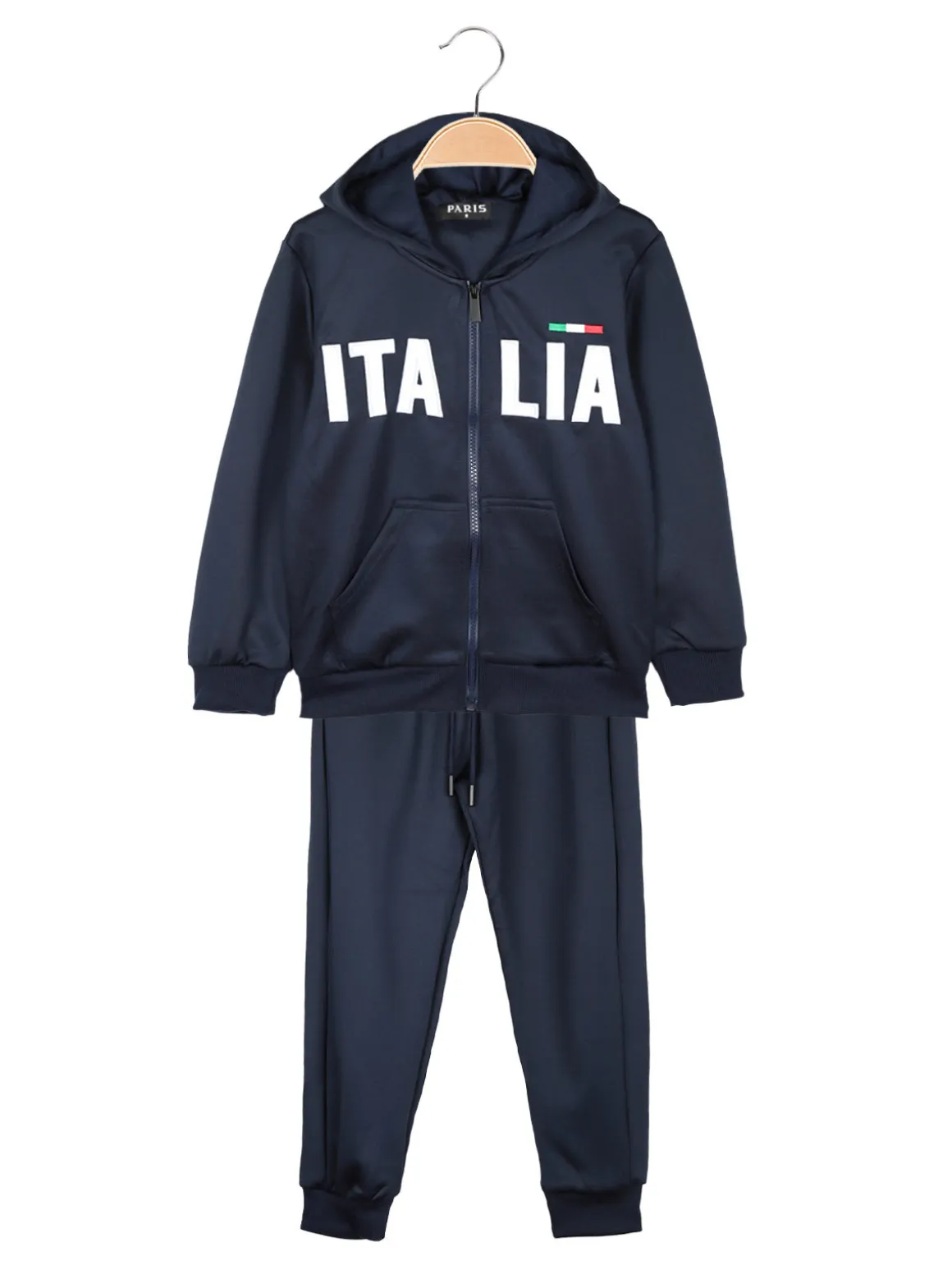 Paris Completo tuta da bambino 2 pezzi con cappuccio e zip
