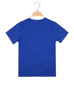 Paris T-shirt da ragazzo in cotone con stampa ITALIA - blu