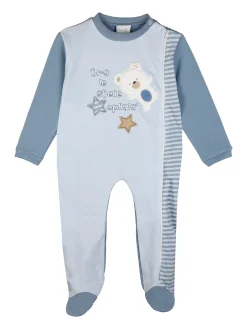 Pastello Pigiama intero da neonato con zip intera - azzurro