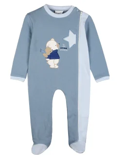 Pastello Pigiama intero da neonato con zip intera - blu