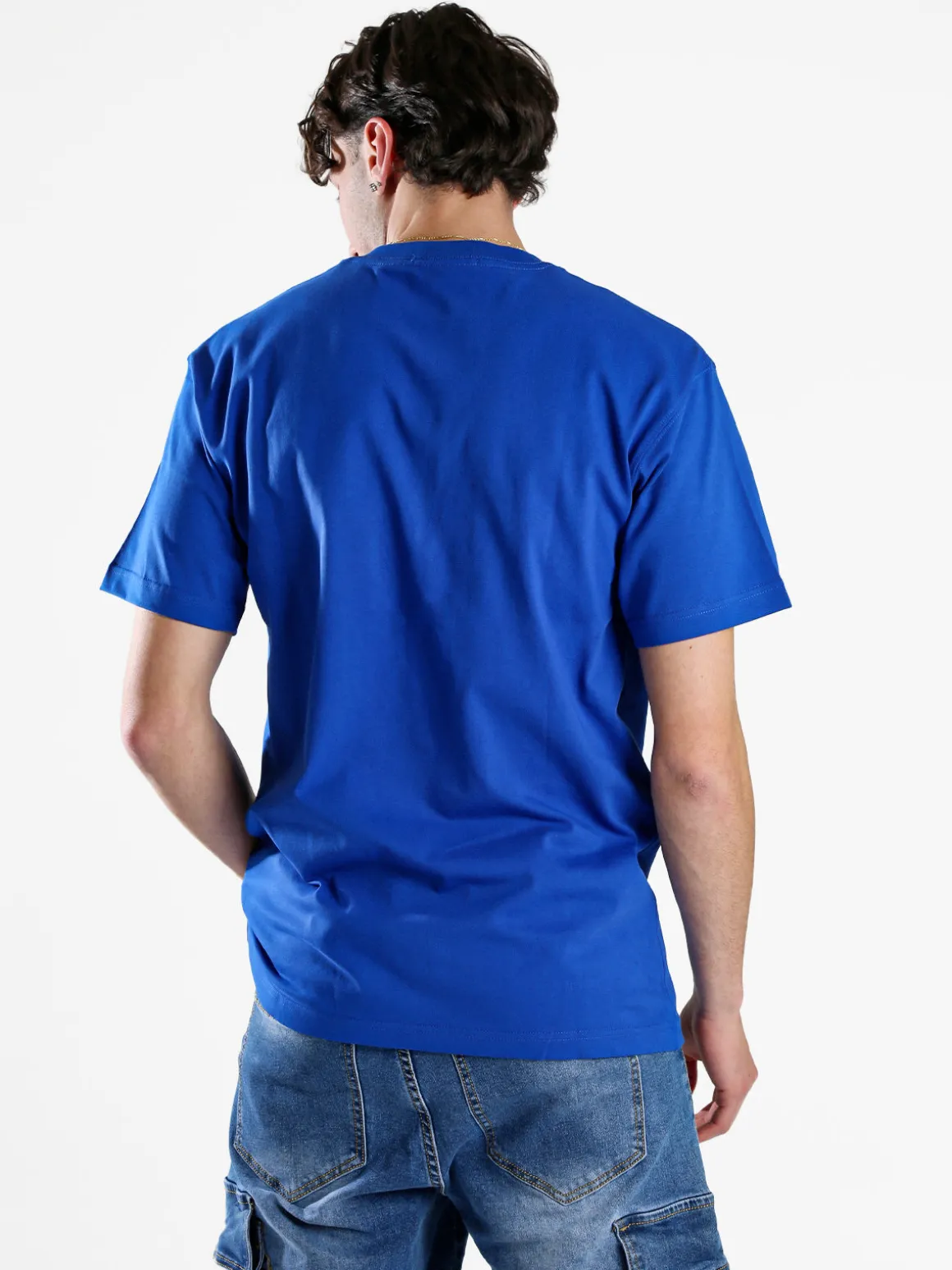 Paterson T-shirt girocollo da uomo in cotone - blu