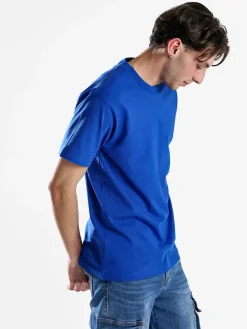 Paterson T-shirt girocollo da uomo in cotone - blu