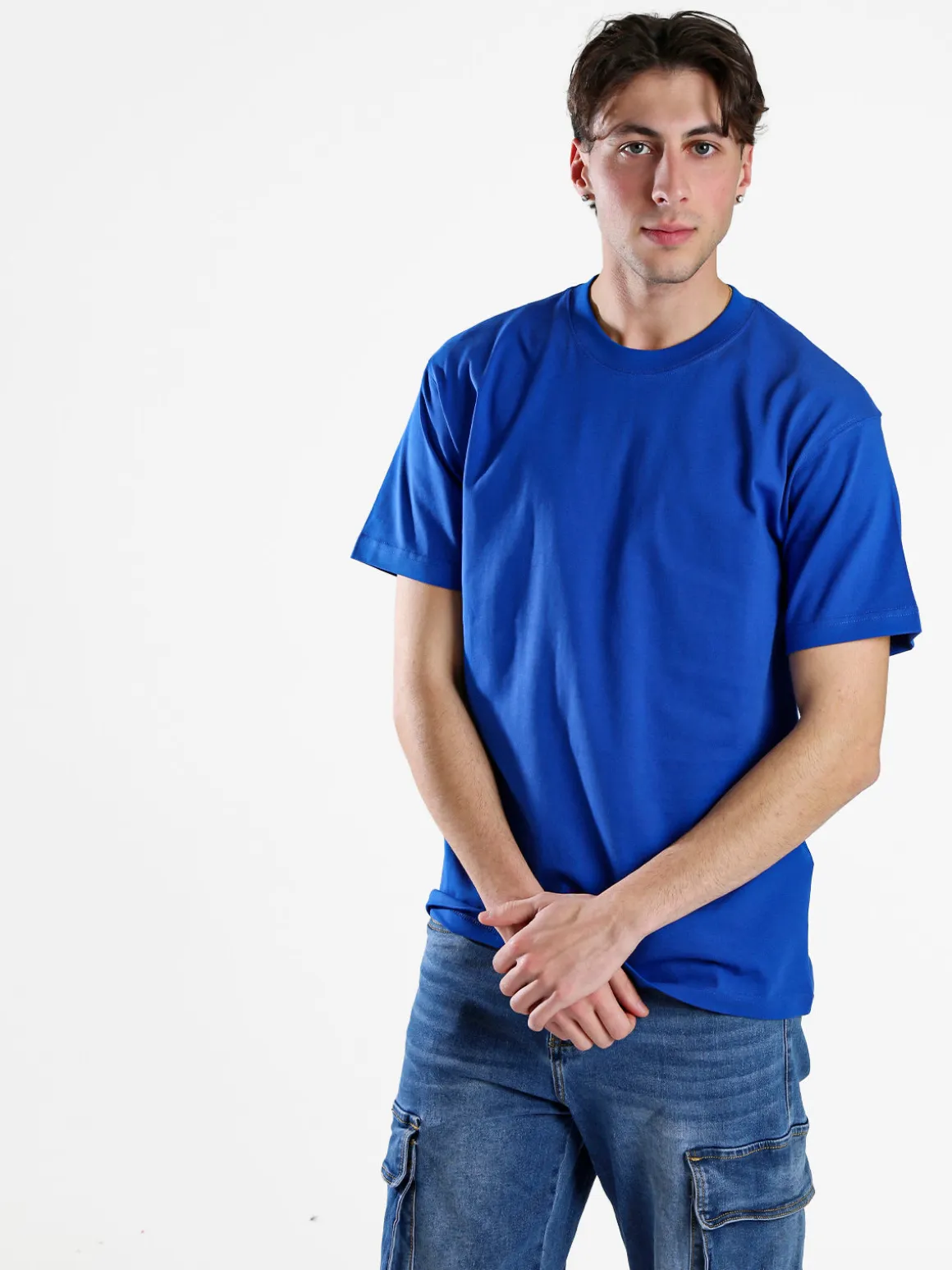 Paterson T-shirt girocollo da uomo in cotone - blu