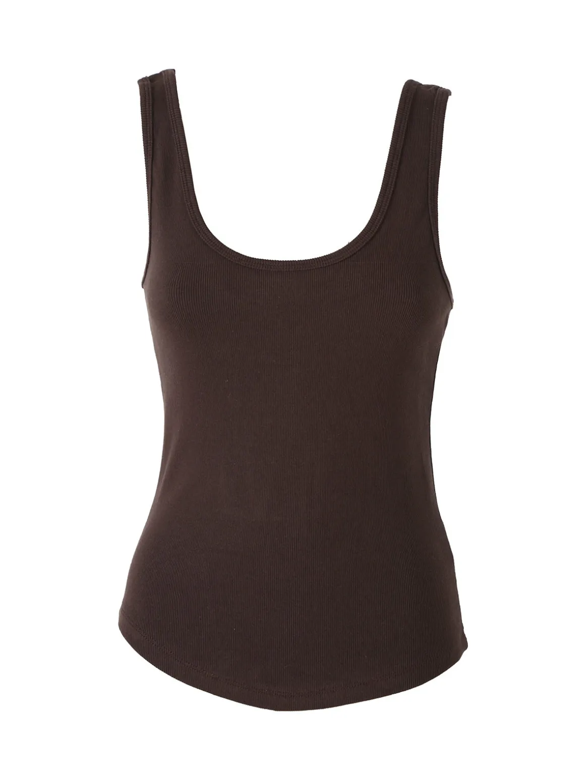 Peafowl Top da donna in cotone elasticizzato a costine - moro