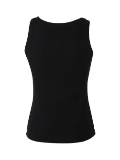 Peafowl Top girocollo da donna a costine - nero