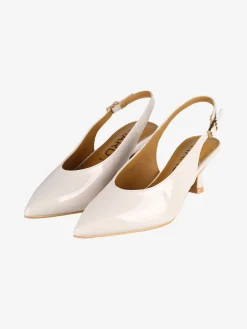 Phard Slingback donna a punta con tacco a rocchetto - beige