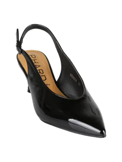 Phard Slingback donna in vernice con tacco a rocchetto - nero