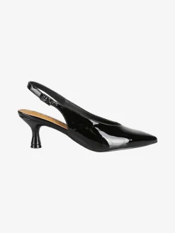 Phard Slingback donna in vernice con tacco a rocchetto - nero