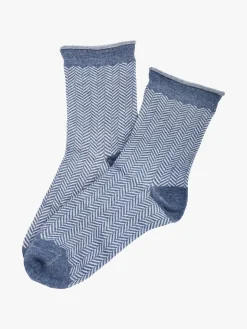 Pierre Cardin Calze corte da donna con stampa spigata e lurex - azzurro