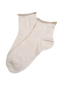 Pierre Cardin Calze corte da donna in cotone con bordo in lurex - beige