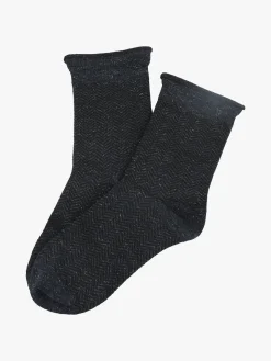 Pierre Cardin Calze corte da donna con stampa spigata e lurex - blu scuro