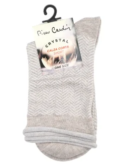Pierre Cardin Calze corte da donna con stampa spigata e lurex - beige
