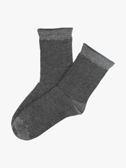 Pierre Cardin Calze corte da donna con stampa spigata e lurex - grigio scuro