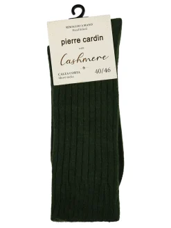 Pierre Cardin Calze corte da uomo in misto lana e cashmere a coste - verde