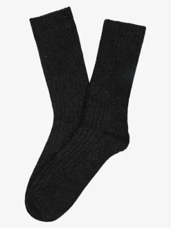 Pierre Cardin Calze corte da uomo in misto lana e cashmere a coste - nero